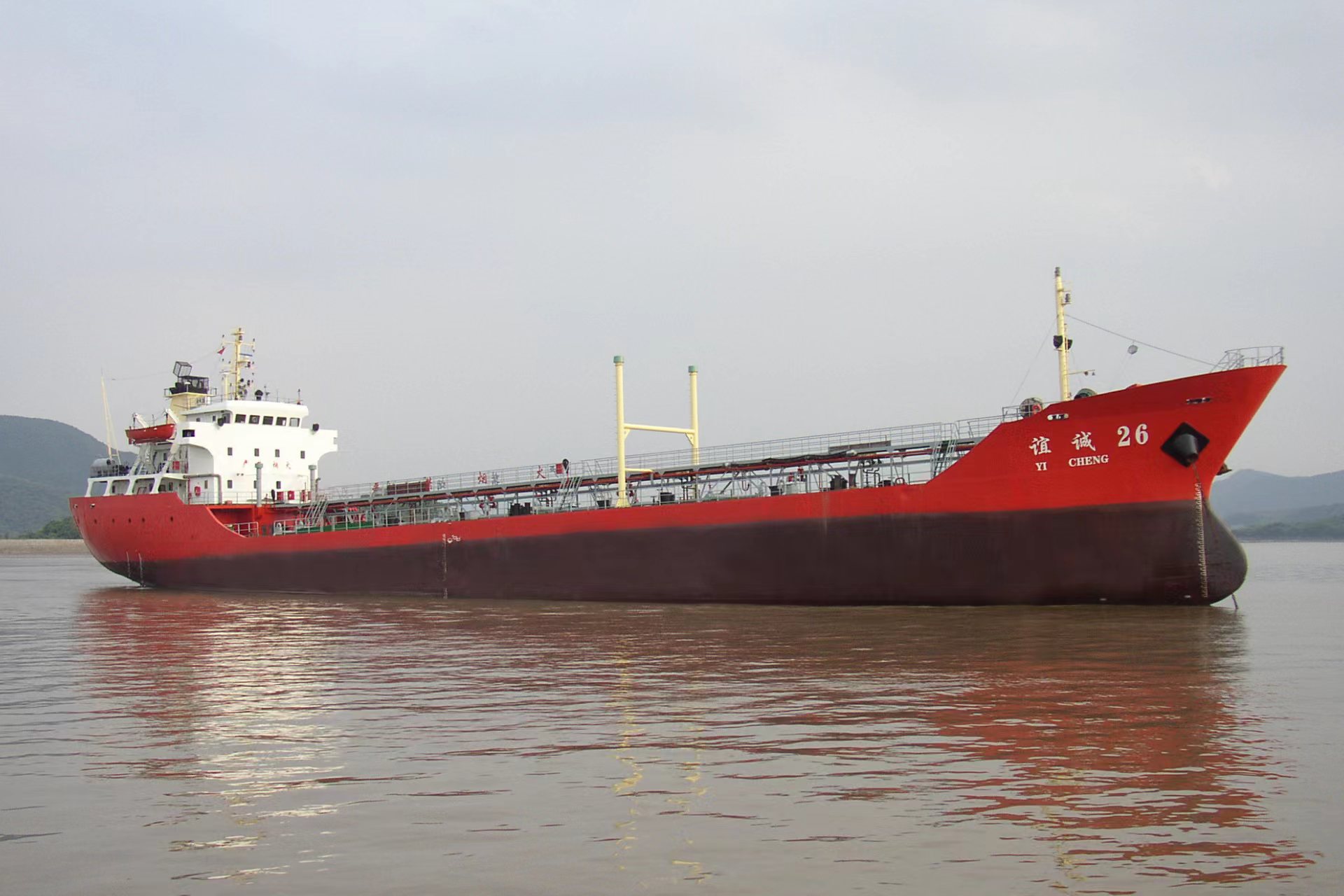 Bunker barge at sea outside Chinese port