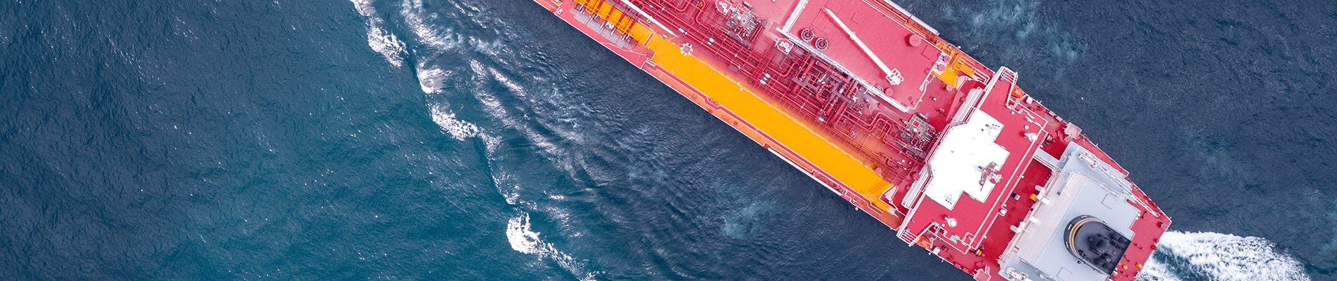 Birdseye view of LNG tanker