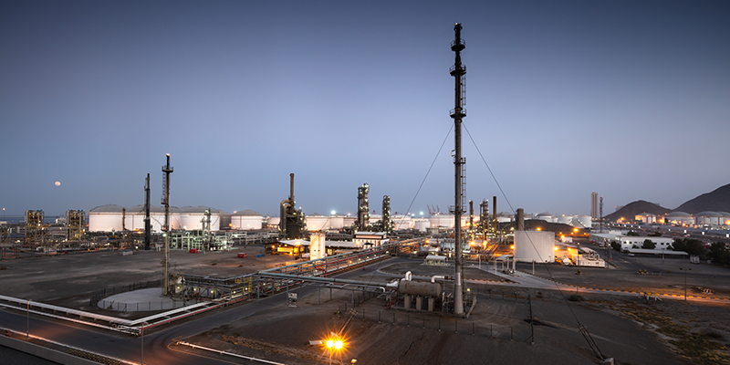 Refinery at dusk in UAE