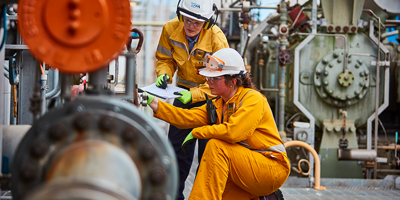 female engineers at work at refinery