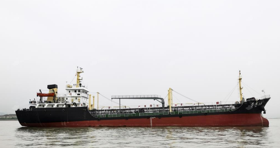 Bunker barge at sea outside Chinese port