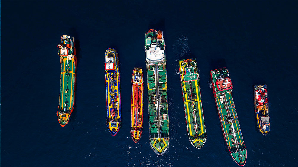 bunker barges at sea